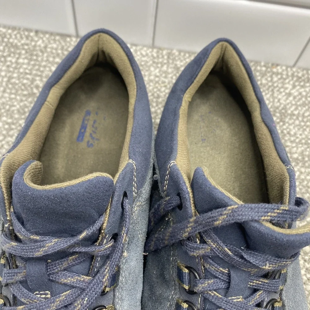 Clarks‎ Women's Shoes Sz 9 Wide Blue Leather Lace Up Comfy Ortho Support S7